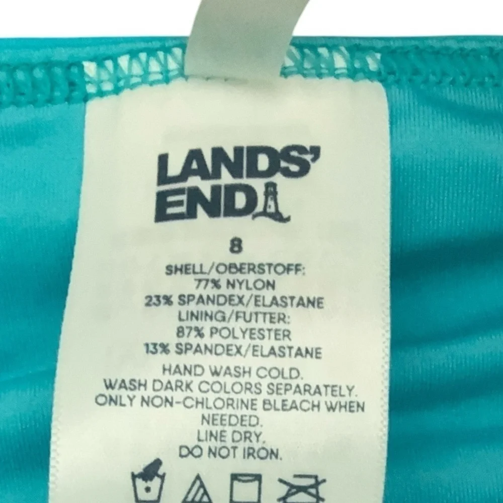 New Women's Lands' End Tummy Control UPF 50 Swim Blue Skirt Size 8